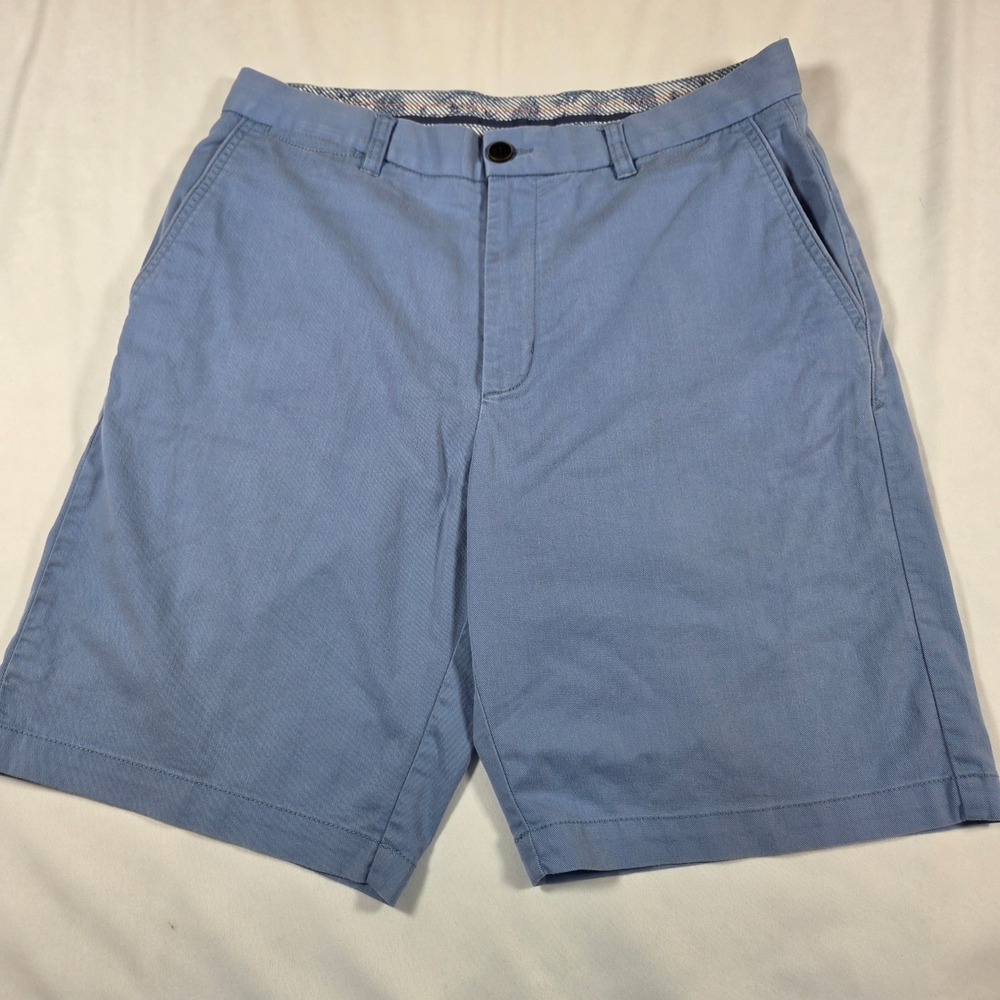 Tommy Bahama Boracay Shorts Mens 32 Light Blue Stretch Chino Flat Front 9 Inseam